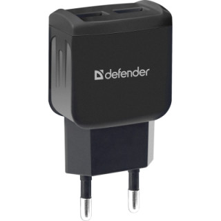 Зарядное устройство Defender EPA-13 black, 2xUSB, 5V/2.1A, package (83840)