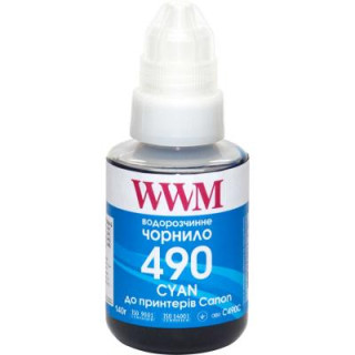 Чернила WWM Canon GI-490, 140г Cyan (C490C)