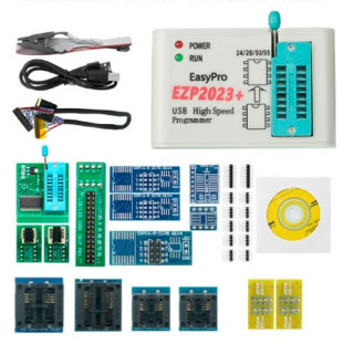 USB программатор EZP2023+ и набор адаптеров, 24 25 93 95 EEPROM, 25 FLASH