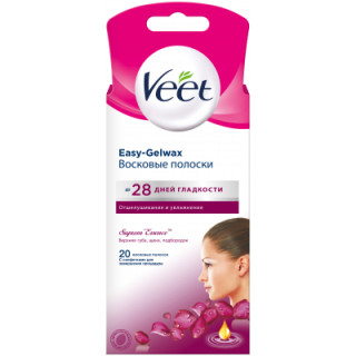 Восковые полоски Veet Easy-Gelwax для нормальной кожи лица 20 шт. (4680012390915)