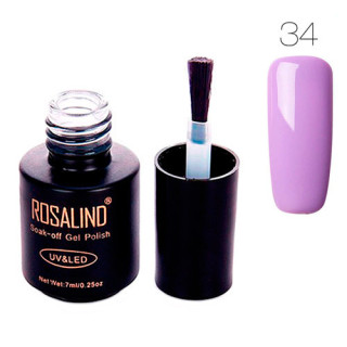 Гель-лак для ногтей маникюра 7мл Rosalind, шеллак, 34 светло-фиолетовый