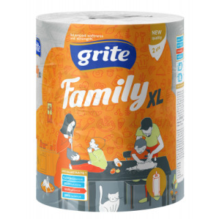 Бумажные полотенца Grite Family Jumbo XL 2 слоя 1 рулон (4770023348613)