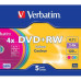 Диск DVD Verbatim 4.7Gb 4x SlimCase 5шт Color (43297)