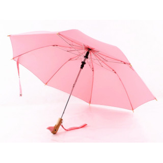 Зонт с деревянной ручкой голова утки (Розовый)