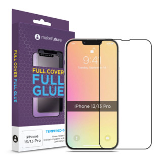 Стекло защитное MakeFuture Apple iPhone 13/13 Pro Full Cover Full Glue (MGF-AI13/13P)