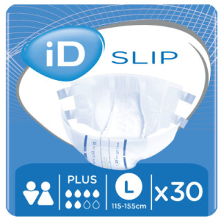 Подгузники для взрослых ID Slip Plus Large талия 115-155 см. 30 шт. (5411416048190)