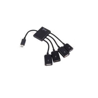 MicroUSB OTG 3-портовый хаб, адаптер для зарядки