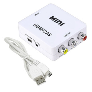 HDMI - AV RCA конвертер видео, аудио, белый