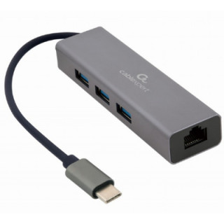 Переходник Cablexpert Type-С to Gigabit Ethernet, 3 Ports USB 3.1 Gen1 (5 Gbps) (A-CMU3-LAN-01)