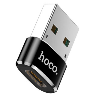 Переходник USB-USB Type-C HOCO UA6, черный