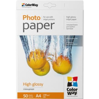 Фотобумага ColorWay A4 230г Glossy 50c (PG230050A4)