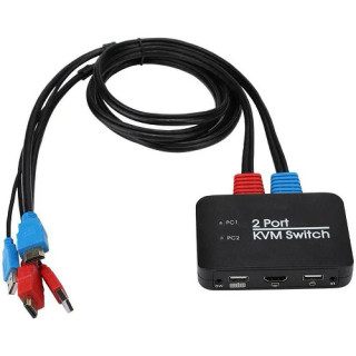 2-портовый KVM-свич, переключатель USB, 2xHDMI, 4K 60Гц