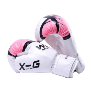 Перчатки боксерские размер 4Oz, запястье ширина 5 длина 13см, бело-розовые
