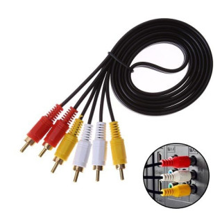 Кабель AV 3 RCA - 3 RCA 1.2м тюльпаны