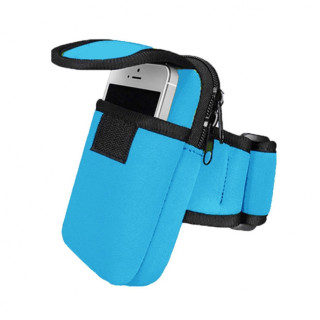 Чехол для смартфона с карманом на руку для спорта (голубой)
