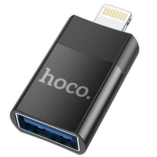 Переходник HOCO UA17 Lightning на USB 2A, USB2.0 OTG, черный