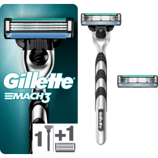 Бритва Gillette Mach3 с 2 сменными картриджами (7702018020706/7702018020676)