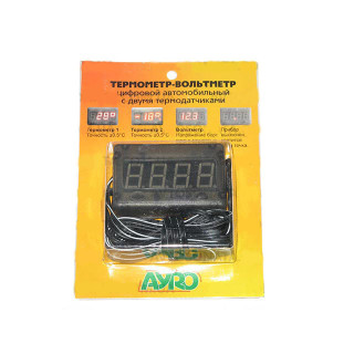 Термометр-вольтметр 12V (2 датчика)