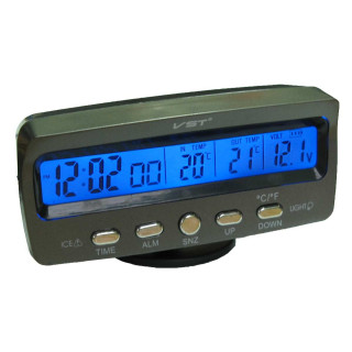 Часы 7045V +термометр внут/наруж/подсветк/вольтметр