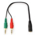 Кабель мультимедийный Jack 3.5mm female 4-pin to 2x Jack 3.5mm male 0.2m Cablexpert (CCA-418)