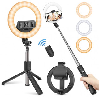Кольцевая лампа монопод-трипод для Selfie Stick с держателем для телефона на триноге с bluetooth