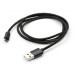 Дата кабель USB 2.0 AM to Micro 5P 1m nylon black Vinga (VCPDCMNB1BK)